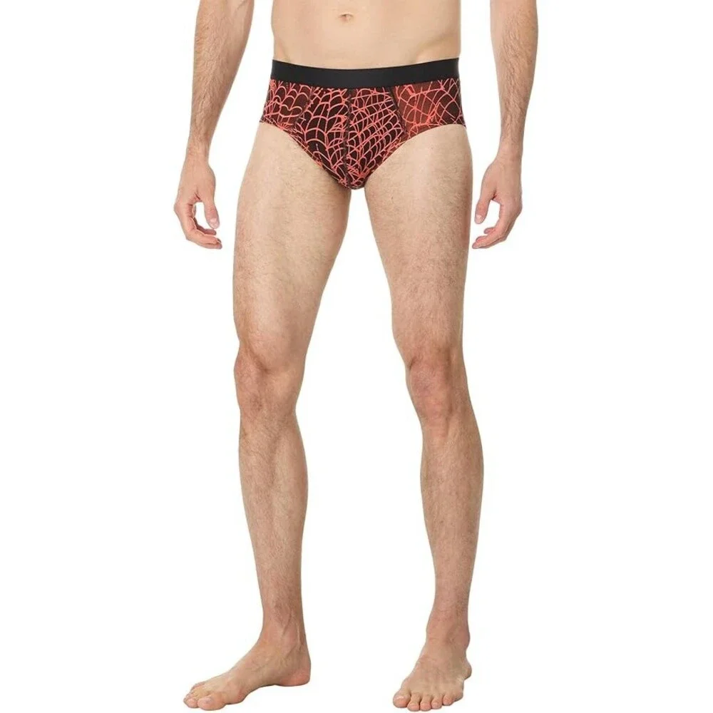 MeUndies Underwear Men's Medium Black Coral Printed Elastic Waist Brief QLW129